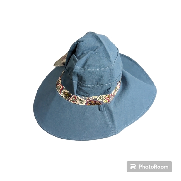 Wide Brim Hat. Reversible. Blue/Multi color. NWT. - Picture 7 of 12